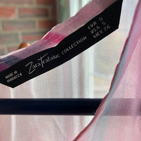 Zara Watercolor & Ikat Light & Flowy Sundress Size Small - Picture 12 of 12